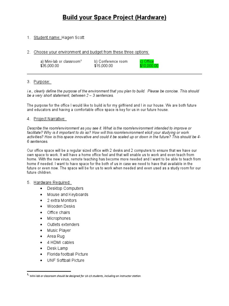 Office Space Project Budget and Design | PDF | Desktop Computer | Desk