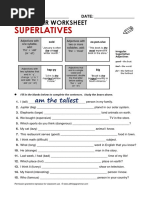 Superlatives Worksheet | PDF | English Language | Adjective