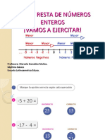 EJERCITAR Suma y Resta de Números Enteros 7mo