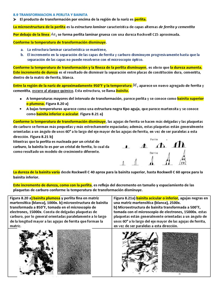 8.9 Transformacion A Perlita y Bainita | PDF | Ingeniería de productos  químicos | Metalurgia, image size:768x1024