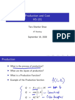 Production and Cost HS-101: Tara Shankar Shaw