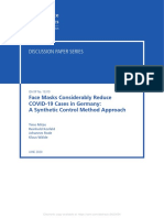 Discussion Paper Series: Face Masks Considerably Reduce COVID-19 Cases in Germany: A Synthetic Control Method Approach