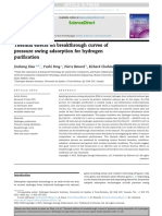 Thermal effects on breakthrough curves of pressure swing adsorption for hydrogen puriﬁcation