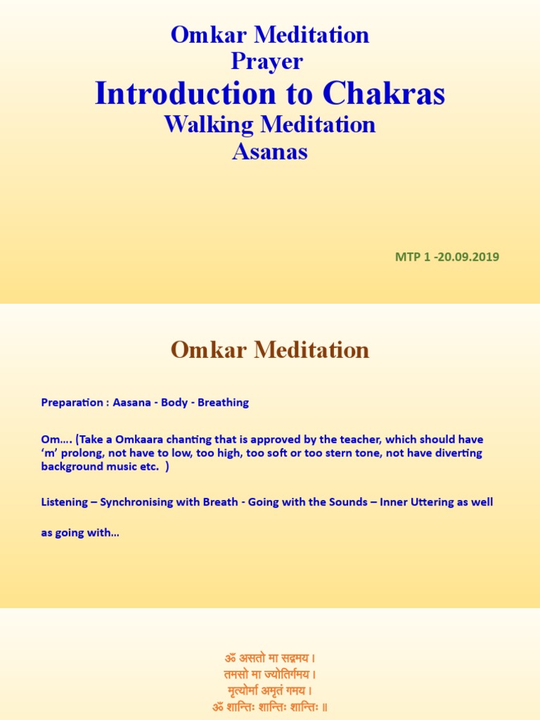 Omkar Meditation and Chakra Guide | PDF | Chakra | Animal Anatomy