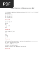 Digital Electronics and Microprocessors Quiz 1: Answer: D