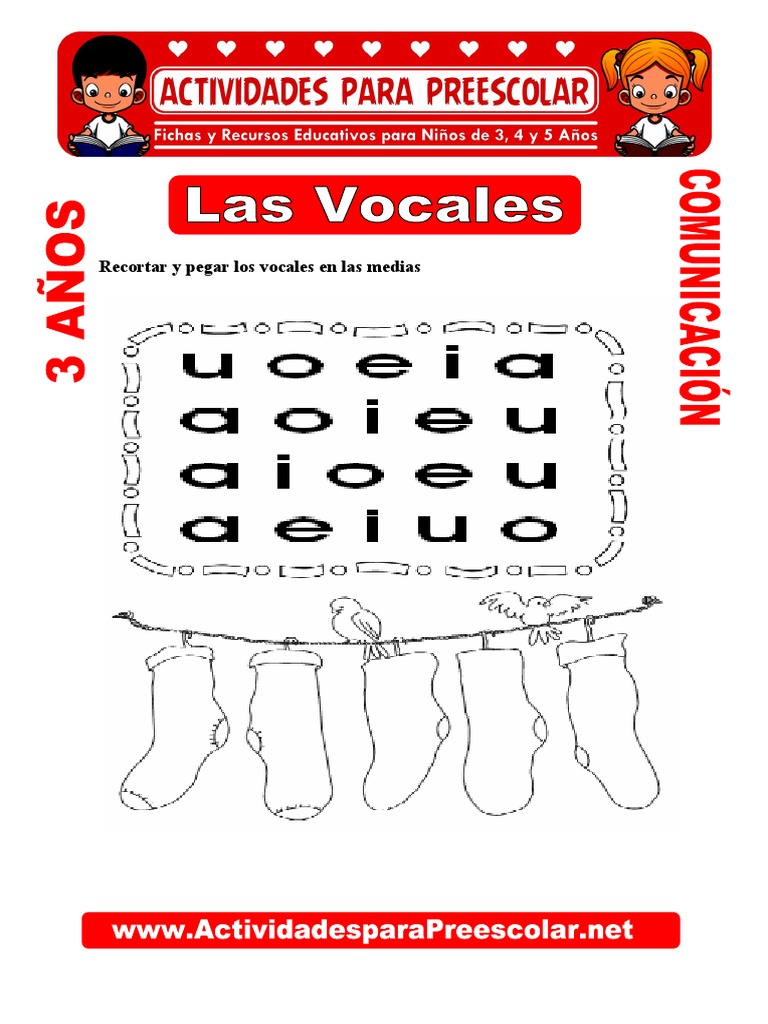 Las Vocales para Niños de 3 Años | PDF, image size:768x1024