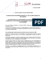 Causas muertes España 2007