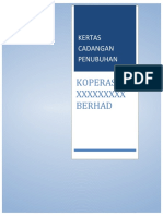 Kertas Cadangan - Borang Maklumat Tambahan Sebelum Pendaftaran Koperasi - Template