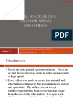 Local Anesthetics Used For Spinal Anesthesia