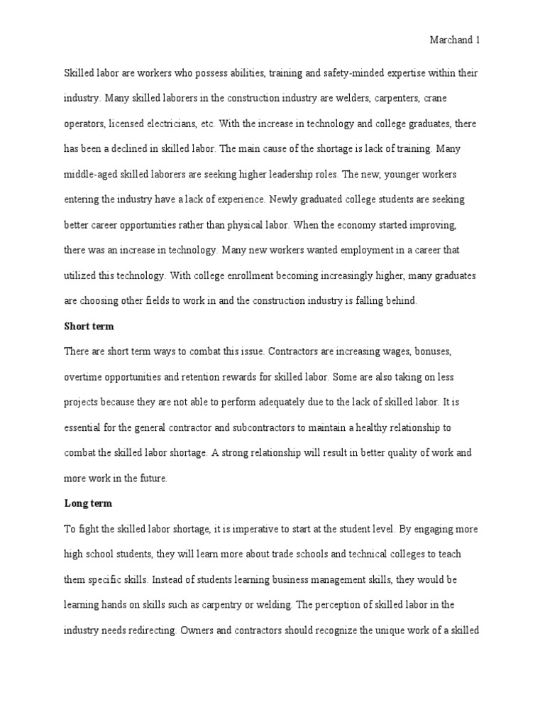 Addressing the Skilled Labor Gap | PDF | Labour Economics | General ...