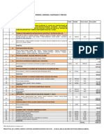 Tabla de Descripción de Rubros, Unidades, Cantidades Y Precios