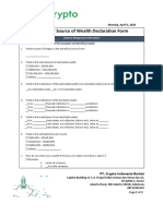 Toyocrypto Customer Source of Wealth Declaration Form PDF