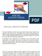 Social Institutions: Family, Education and Religion