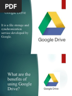 What Is Google Drive: It Is A File Storage and Synchronization Service Developed by Google