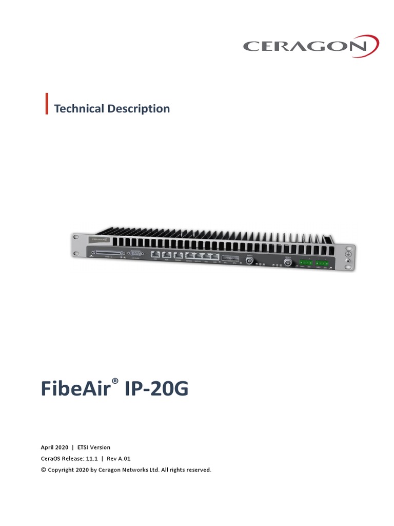 Ceragon FibeAir IP-20G Technical Description 11.1 ETSI Rev A