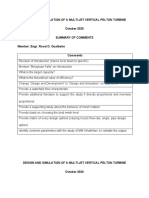 Design and Simulation of A Multi-Jet Vertical Pelton Turbine October 2020 Summary of Comments Member: Engr. Rocel D. Gualberto Comments