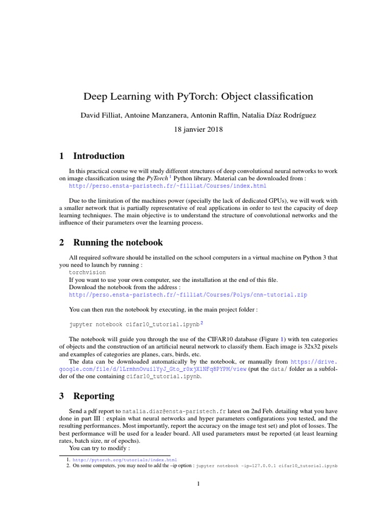 Deep Learning With Pytorch: Object Classification | PDF | Deep Learning ...