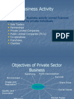 Objectives of Private Sector Business and Task