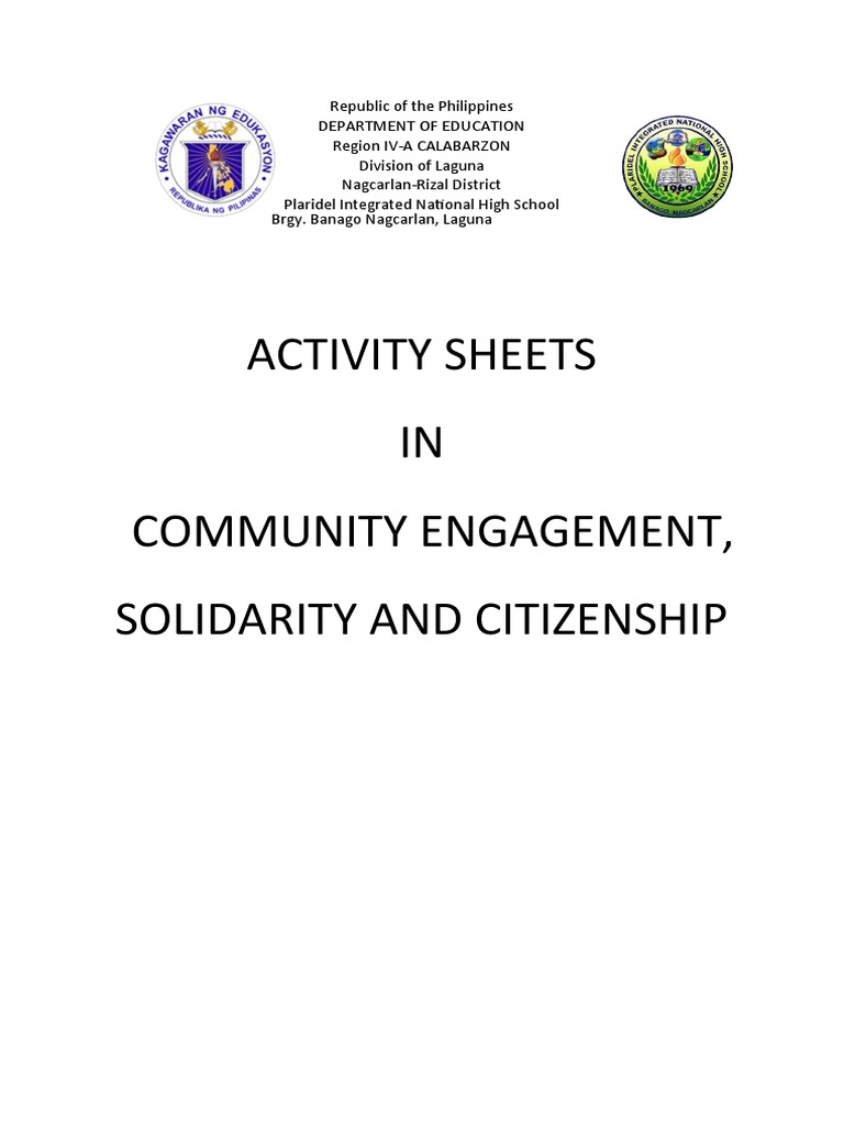 Community Engagement Activity Sheets | PDF | Institution | Society
