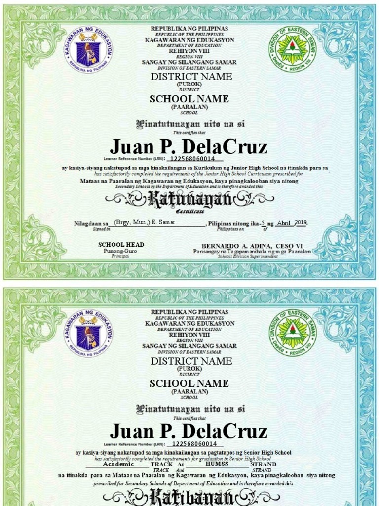 Junior HS Senior HS Template.2019 | PDF