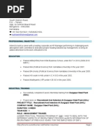 Fresher HR Resume Format - 4