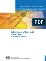Determinants of Total Factor Productivity:: A Literature Review