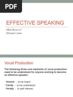 Effective Speaking - Voice MBA BCom III