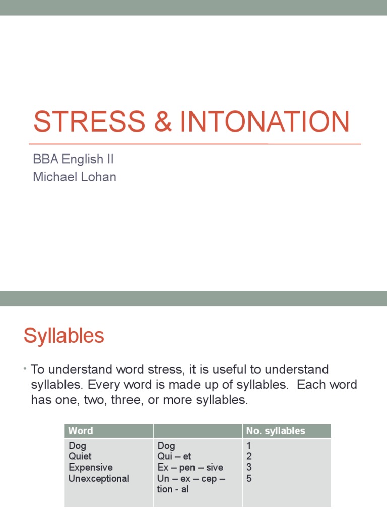 Understanding English Stress & Intonation | PDF | Stress (Linguistics ...