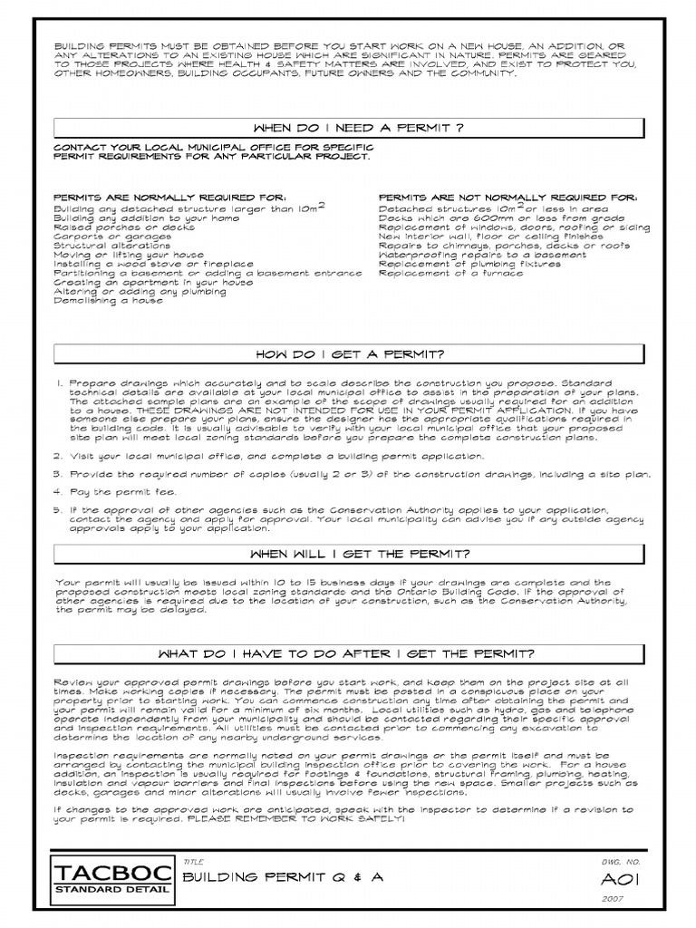 Tacboc: Hhen I Need A Permit? | Download Free PDF | Building | Building ...