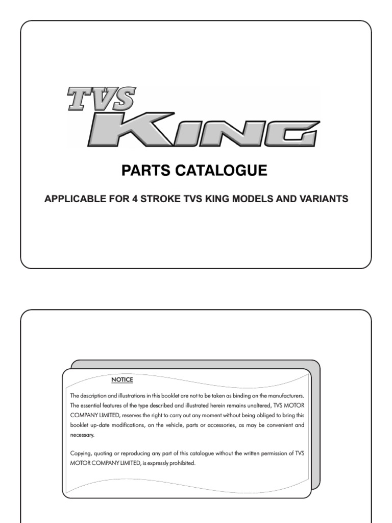 TVS KING Parts Catalogue | PDF | Vehicle Technology | Transportation
