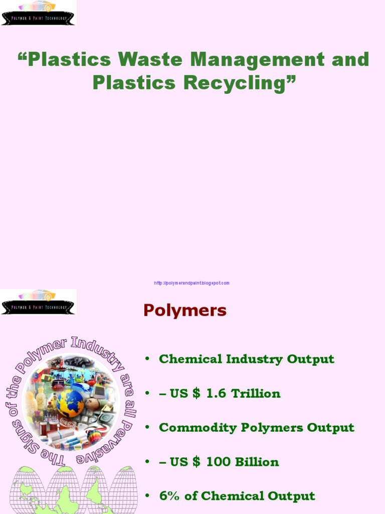 Plastics Waste Management And Plastics Recycling Pdf Plastic