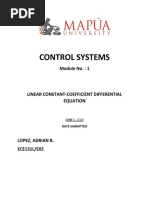 Control Systems: Module No.: 1