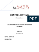 CONTROL SYSTEMS MODULE LINEAR DIFFERENTIAL EQUATION