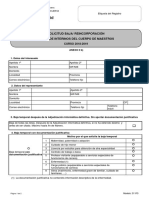 Solicitud Baja/ Reincorporación Listas de Interinos Del Cuerpo de Maestros