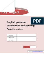 SATS Style Punctuation and Grammer Paper 1 1