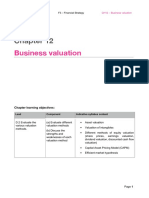 Business Valuation: Chapter Learning Objectives