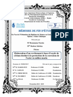 Elaboration D'un Revêtement À Base D'oxyde de Cérium Destiné À La Protection de La Corrosion de L'acier en Milieu Marin PDF