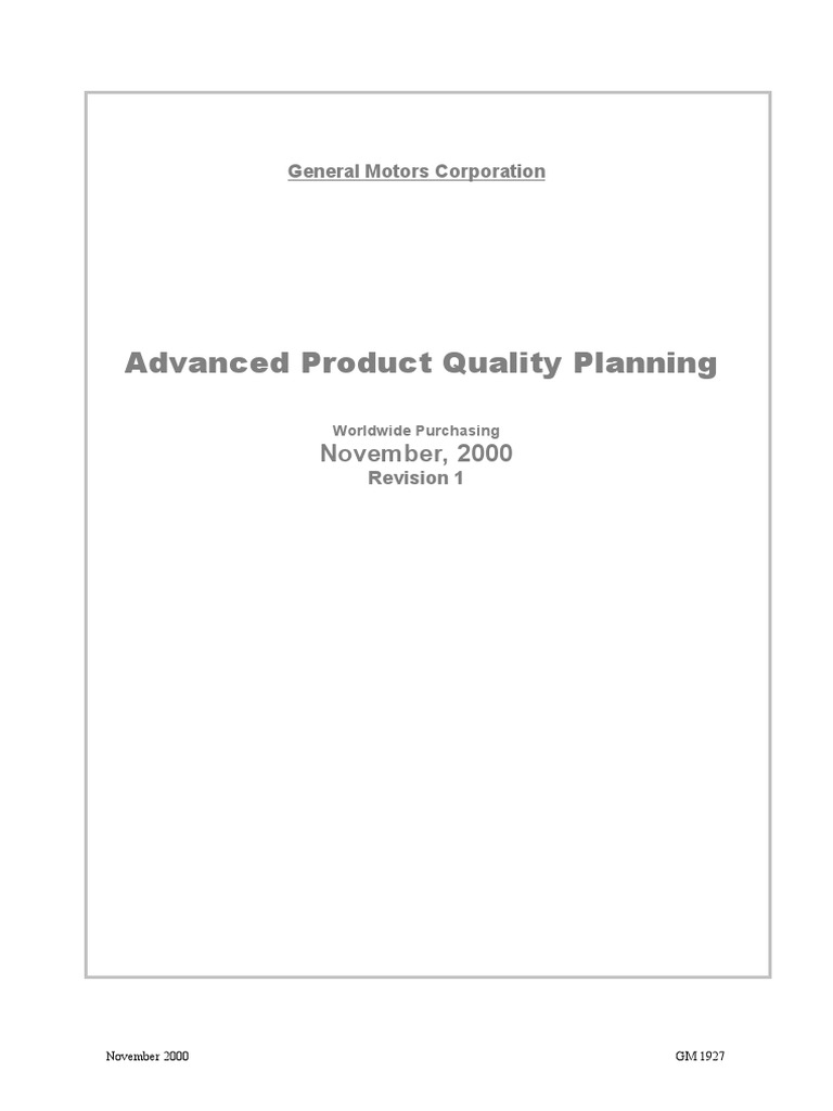 APQP Manual | PDF | Risk Assessment | Risk