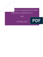 International Research Paper Writing Competition, 2020 Guidelines