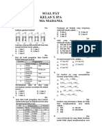 Soal Kimia PAT Kls 10 IPA MA Madania