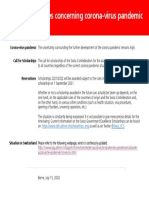 Notes Concerning Corona-Virus Pandemic: @swiss - FCS