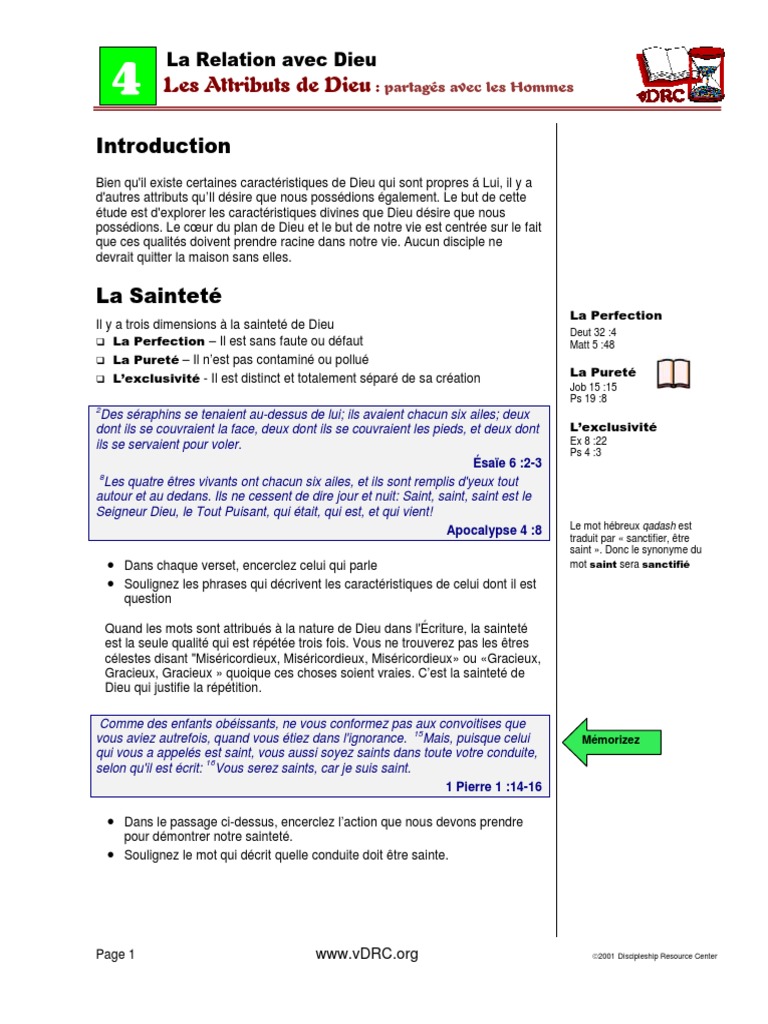 Attributs de Dieu et leur Signification | PDF | Dieu | Saint