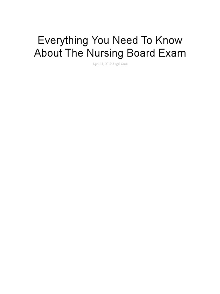 An Insightful Guide to the Nursing Board Exam Subject Areas, Passing