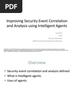 Improving Security Event Correlation and Analysis Using Intelligent Agents