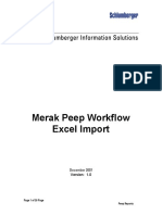 Merak Peep Workflow Excel Import: Schlumberger Information Solutions