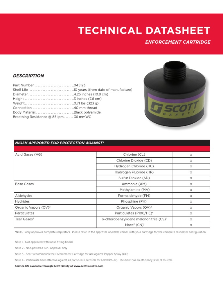 Datasheet - Enforcement Cartridge - HS - 6414A - 0913 | PDF | Chlorine ...