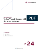 Video Vocab Season 1 S1 #24 Summer in Korea: Lesson Notes
