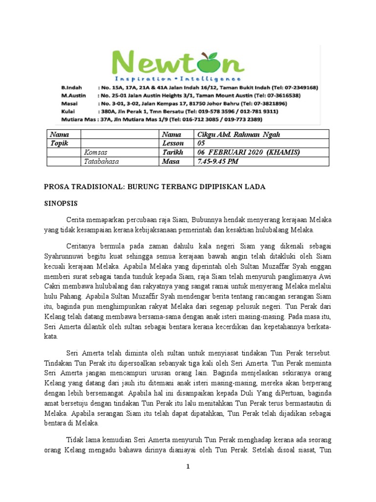 Burung Terbang Dipipiskan Lada Muka Surat 76-80