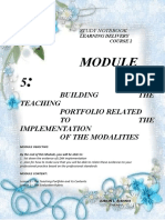 Building THE Teaching Portfolio Related TO THE Implementation of The Modalities