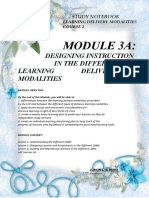 Module 3A:: Designing Instruction in The Different Learning Delivery Modalities